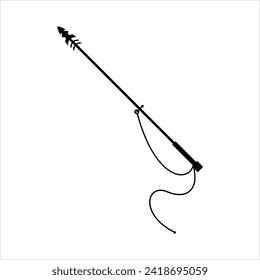 Harpoon-Symbol, Spear-Form-Instrument zum Fischen von Vektorkunstillustration
