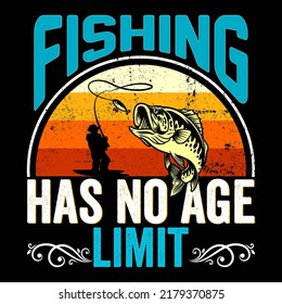 Fishing Has No Age Limit Fishing Stock Vector (Royalty Free) 2179370875 ...