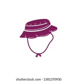 fishing hat doodle icon vector hand drawing 