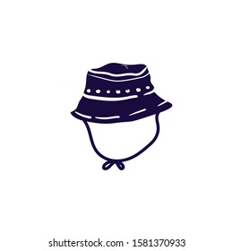 fishing hat doodle icon vector hand drawing 
