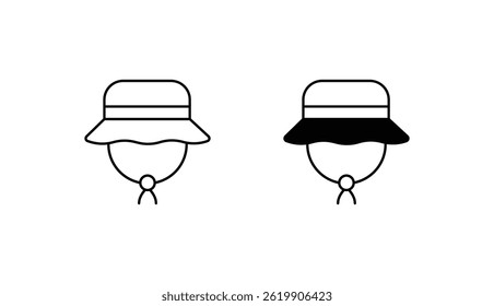 Fishing Hat icon design with white background stock illustration