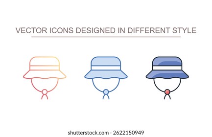 Fishing Hat icon design with white background stock illustration