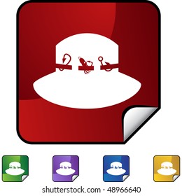 Fishing Hat web button isolated on a background.