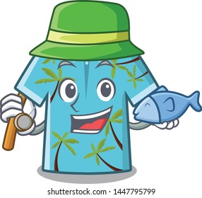 Fishing hawaiian shirts folded in cartoon closet