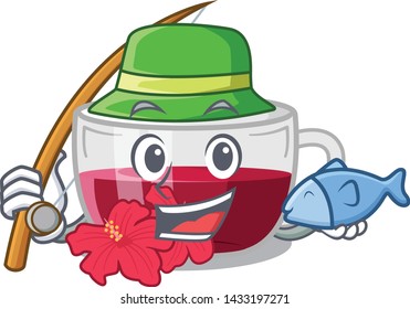 Fishing hibiscus tea is served character glasses
