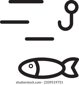 Fishing Hobby Hook Outline Icon