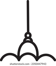 Icono de contorno de gancho de aficionado a la pesca