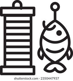 Fishing Hobby Lake Outline Icon