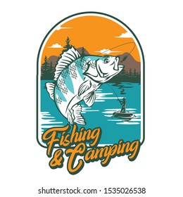 Fishing in Holiday  design, good for tournament event camping and holiday season also for t shirt design