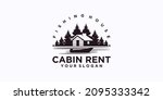 fishing home logo, cabin house rent logo