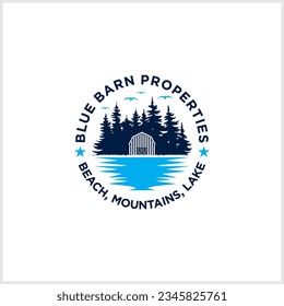 fishing home logo  cabin house rent logo