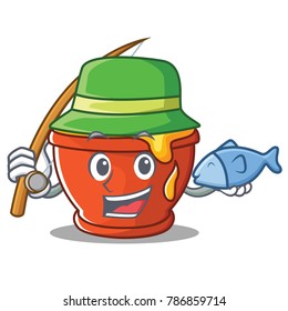 Fishing honey character cartoon style