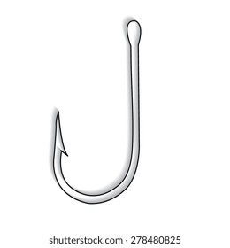 Fishing hook black with shadow