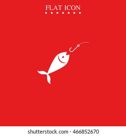 Fishing hook and fish icon.