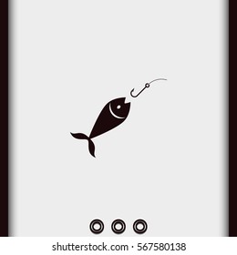 Fishing hook and fish icon.