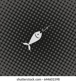 Fishing hook and fish icon.