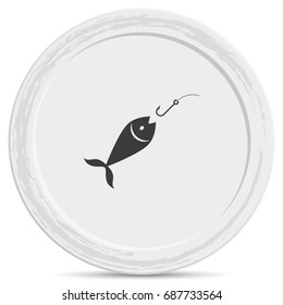 Fishing hook and fish icon.