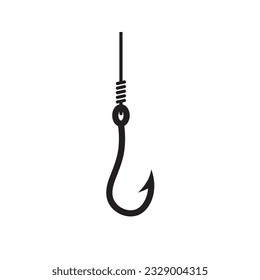 Fishing Hook, fish hook Icon Design Set Vector Art Illustration