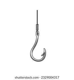 Fishing Hook, fish hook Icon Design Set Vector Art Illustration