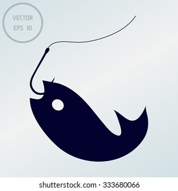 Fishing hook with Fish Icons 