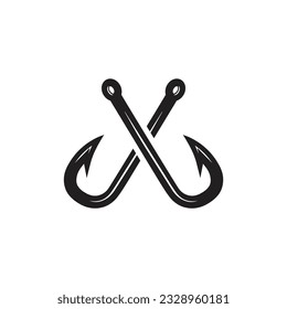 Fishing hook. Fish hook, Simple icon. Black on white background