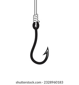 Fishing hook. Fish hook, Simple icon. Black on white background