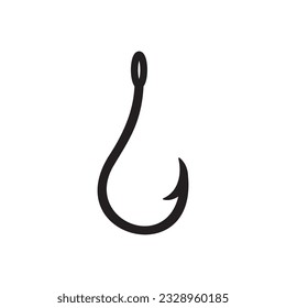 Fishing hook. Fish hook, Simple icon. Black on white background