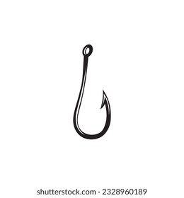 Fishing hook. Fish hook, Simple icon. Black on white background