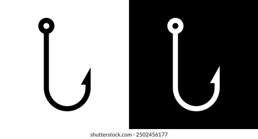 Icono de anzuelo de pesca (anzuelo). Símbolo de pesca o cebo. señuelo o trampa.