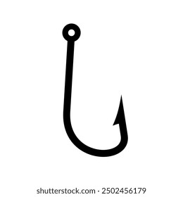 Fishing hook (fishhook) icon. Fishing or bait symbol. lure or trap.