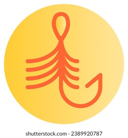 Fishing hook flat icon. Bait color icons in trendy flat style. Fishhook gradient style design, designed for web and app. Eps 10