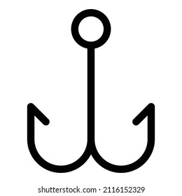 Fishing Hook Flat Icon Isolated On White Background