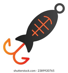 Fishing hook flat icon. Lure in fish form color icons in trendy flat style. Bait gradient style design, designed for web and app. Eps 10