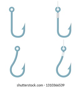 fishing hook flat isolated on white background