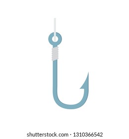 fishing hook flat isolated on white background