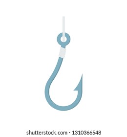 fishing hook flat isolated on white background