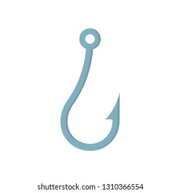 fishing hook flat isolated on white background
