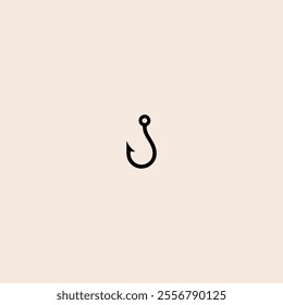 Fishing hook flat vector design.