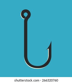 Fishing hook with highlights, EPS 10 vector illustration, no transparency