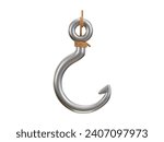 fishing hook icon 3d rendering vector illustration