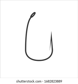 Fishing hook icon , black sign design vector