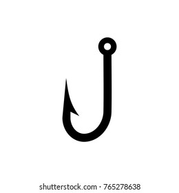 Fishing hook icon , black sign design