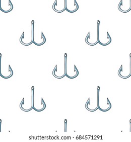 Fishing hook icon in cartoon style isolated on white background. Fishing symbol stock vector illustration.