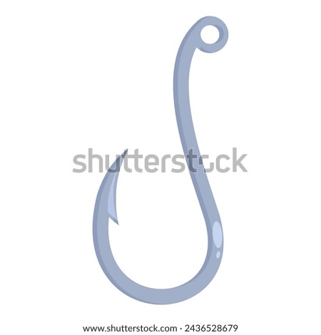 Fishing hook icon cartoon vector. Sector gear tool. Man holiday hobby