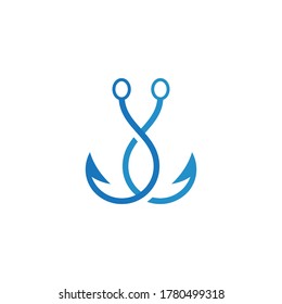 Fishing hook icon design template vector illustration