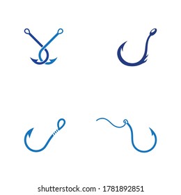 Fishing hook icon design template vector illustration