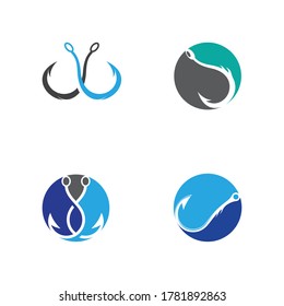 Fishing hook icon design template vector illustration