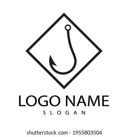 Fishing hook icon design template vector illustration