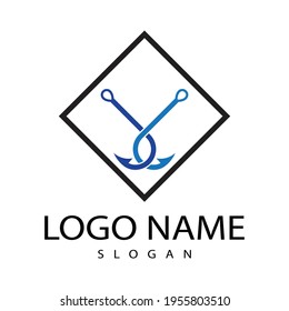Icono de anzuelo de pesca plantilla de diseño de vector ilustración