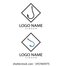 Fishing hook icon design template vector illustration